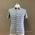 Men's cotton knitted printed short sleeves shirt